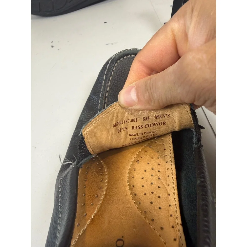 G.H‎ Bass & Co Connor Size 8M Loafer Black Brazil Leather Shoes